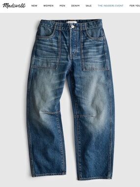 NWOT Madewell barrel jeans IRMO wash size 25